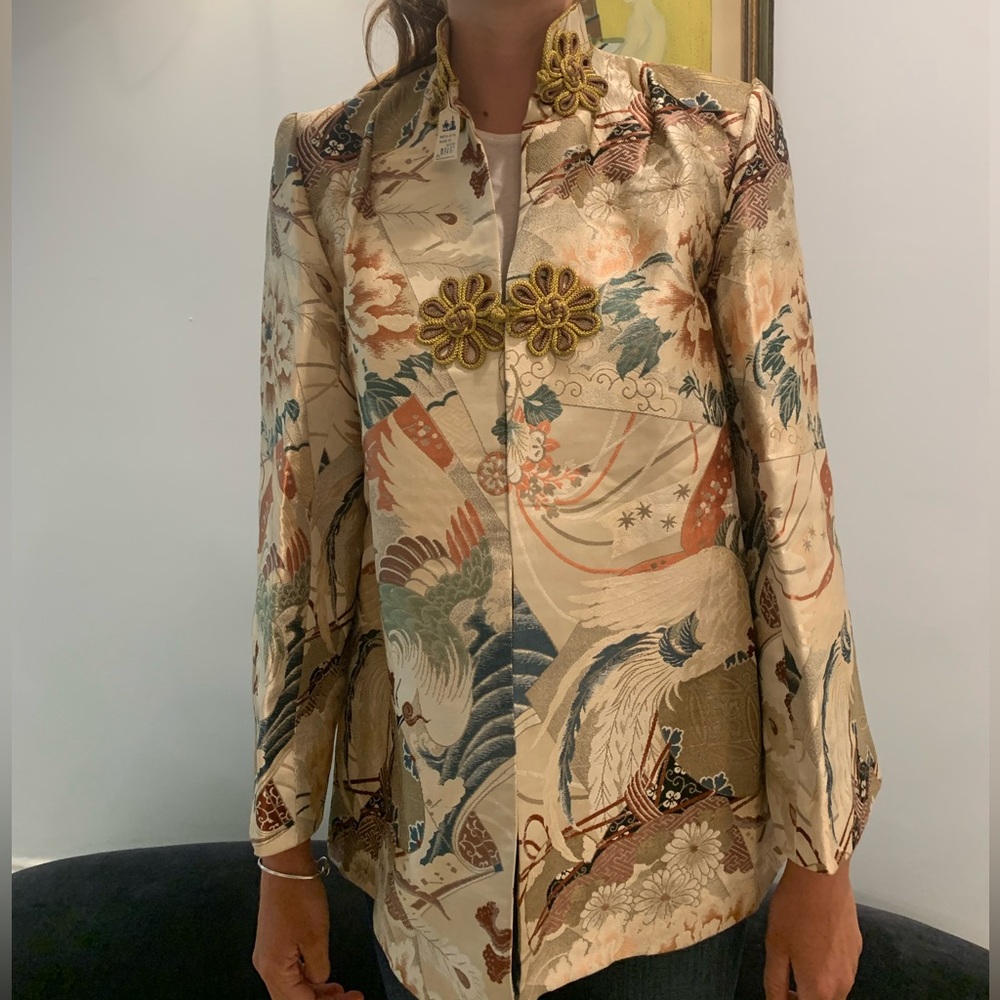 Vintage Japanese Silk Metallic Brocade Jacket New w/ Tags